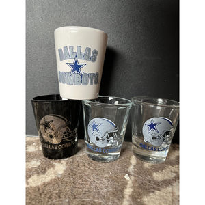 4 Dallas Cowboys Shot Glasses